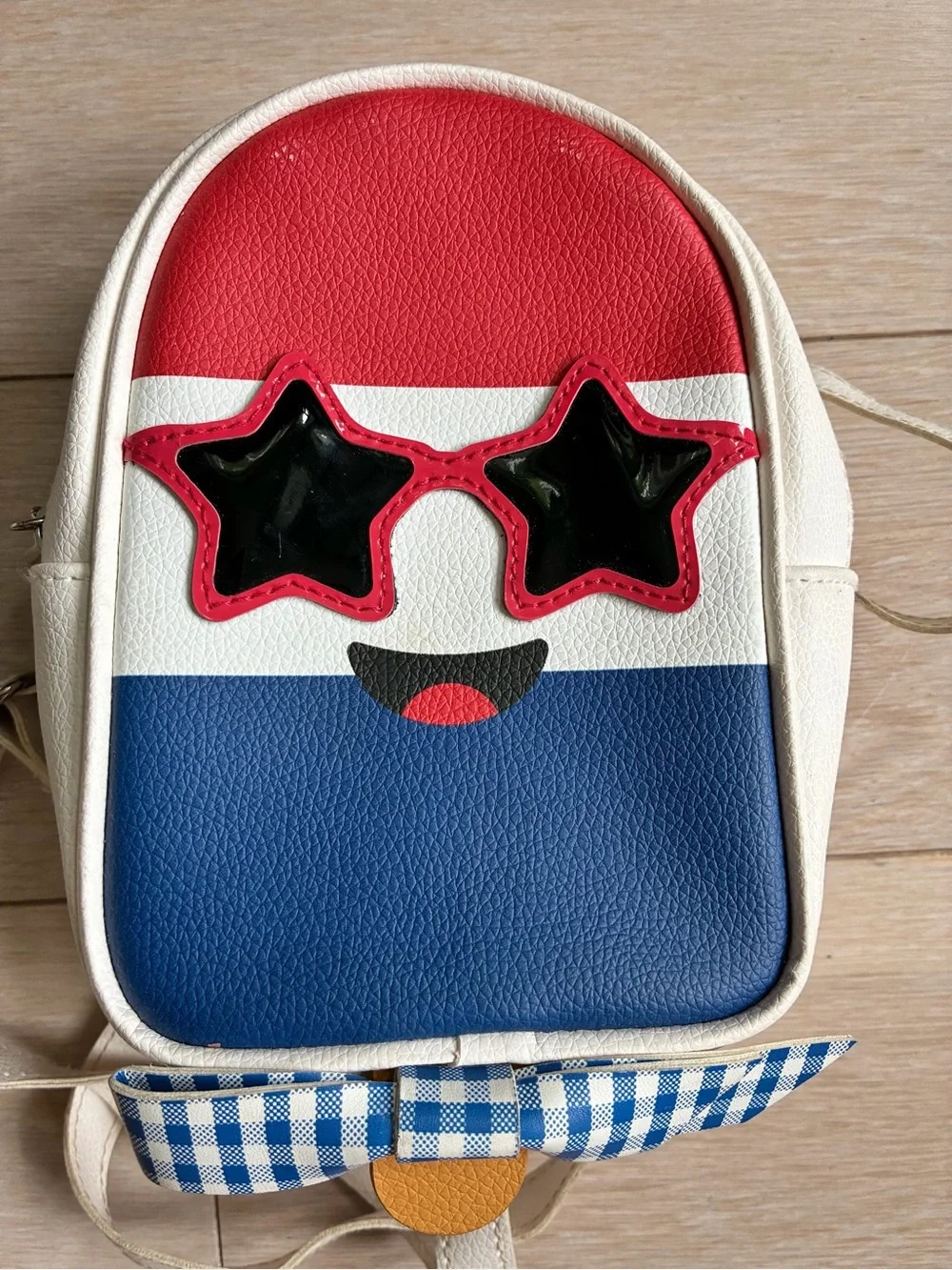 Bath & Body Works White, Red & Blue Star-Sunglasses Popsicle Crossbody Backpack
